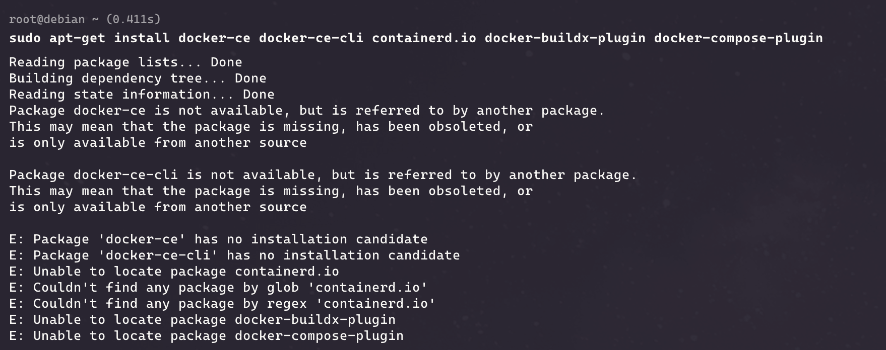 Docker 安装报错
