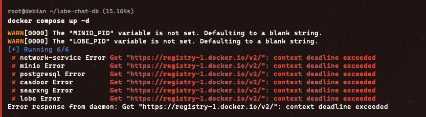 docker compose up -d 失败